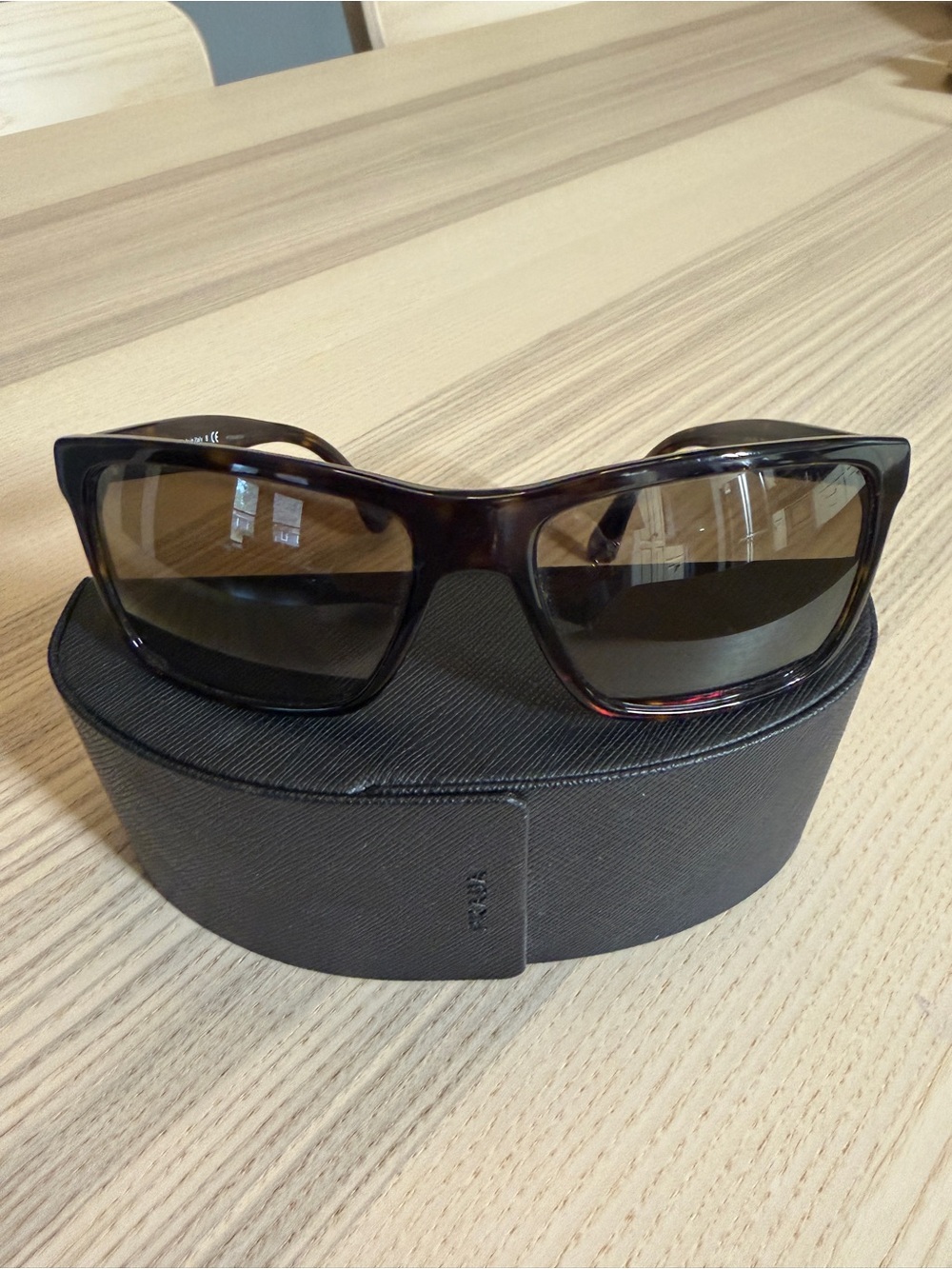 Authentic Prada Tortoiseshell Brown Sunglasses Arm